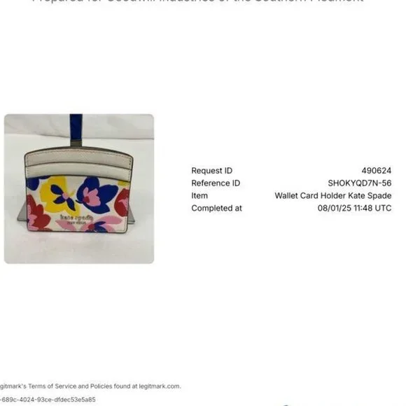 kate spade Spencer Summer Flower Embossed Cardholder with COA - Picture 5 of 9